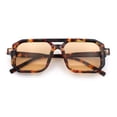thumbnail image 1 of Mens Squared Rectangular Racer Plastic Urban Hipster Sunglasses Tortoise - Beige, 1 of 8