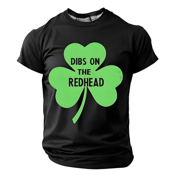 Mens St Patrick T Shirt Casual Summer Short Sleeve Comfortable Breathable Lightweight Graphic Tee