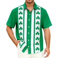 thumbnail image 1 of Mens St. Patrick's Day Short Sleeve Shirt Festive Irish Holiday Tee Shirt Slim Weekend Party Top Clothes, 1 of 5