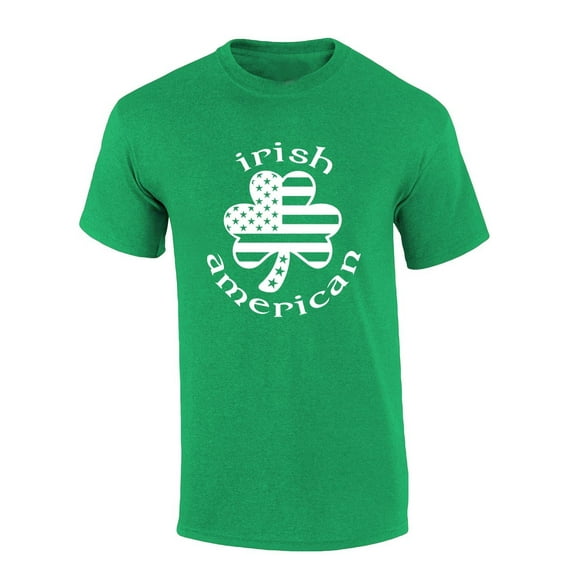 Mens St. Patrick's Day Tshirt Irish American Clover Saint Pattys Short Sleeve T-shirt-Antique Irish Green-xxl