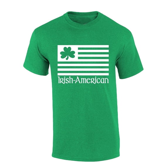 Mens St. Patrick's Day Tshirt Irish American Saint Pattys Short Sleeve T-shirt-Antique Irish Green-medium