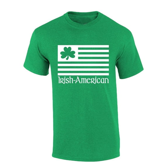 Mens St. Patrick's Day Tshirt Irish American Saint Pattys Short Sleeve T-shirt-Antique Irish Green-small