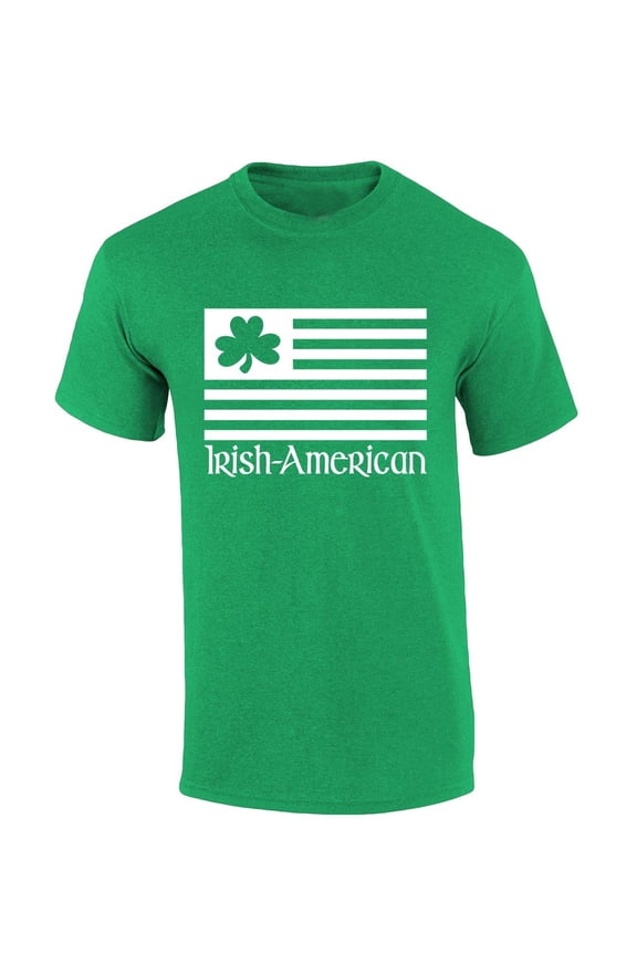 Mens St. Patrick's Day Tshirt Irish American Saint Pattys Short Sleeve T-shirt-Antique Irish Green-xxxl