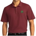 thumbnail image 1 of Mens St Patrick's Irish Shamrock Patch Short Sleeve Polo Shirt, 3XL Burgundy, 1 of 5