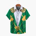 thumbnail image 1 of Mens St Patricks Day Shirts, Button Up Shirt Men Short Sleeve, Men Saint Patrick Printed Turndown Collar Shirts Short Sleeved Tops Lapel Shirt, 1 of 5