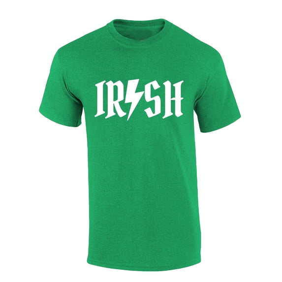 Mens St. Patricks Day Tshirt Irish Band Logo Parody Short Sleeve T-shirt-Antique Irish Green-4xl