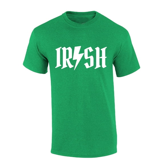Mens St. Patricks Day Tshirt Irish Band Logo Parody Short Sleeve T-shirt-Antique Irish Green-xxl