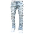 thumbnail image 1 of Mens Stacked Jeans Y2k Slim Fit Skinny Ripped Jeans Distressed Destroyed Denim Pants Hip Hop Jeans, 1 of 5