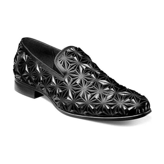 Mens Stacy Adams Sequence Plain Toe Slip On 3D Molded Upper Black 25535-001