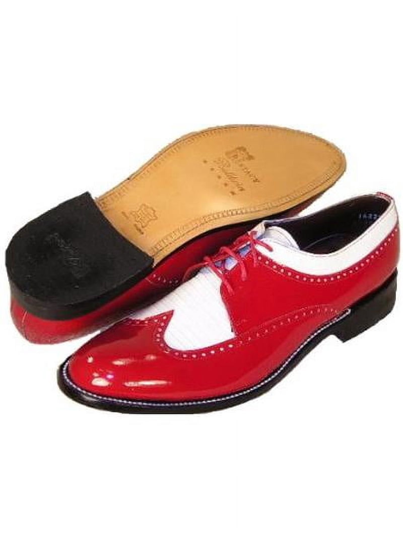 New Stacy Baldwin Spectators Red and White Leather Wingtip Shoes Amazon.com | Stacy Baldwin Black Red Wingtip Spectator Two  main image 3