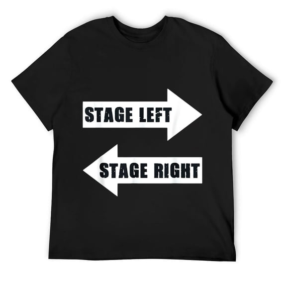 Mens Stage Left Stage Right Signs Drama Actors T-Shirt Black