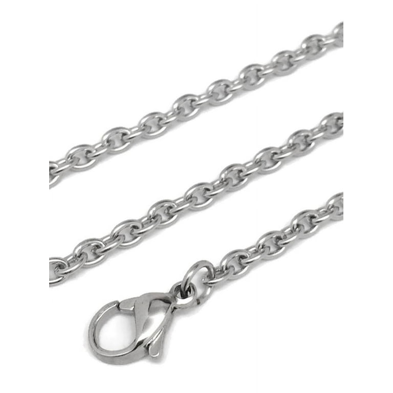 Stainless Steel Necklace Men / Women Oval Link Chain Necklace 