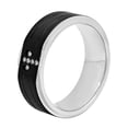 thumbnail image 1 of Mens Stainless Steel 8MM White Diamond Accent Cross Wedding Band, 1 of 5