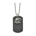 thumbnail image 1 of Mens Stainless Steel American Eagle Leather Dogtag Pendant Necklace with Chain (22 inches) for Men, 1 of 5