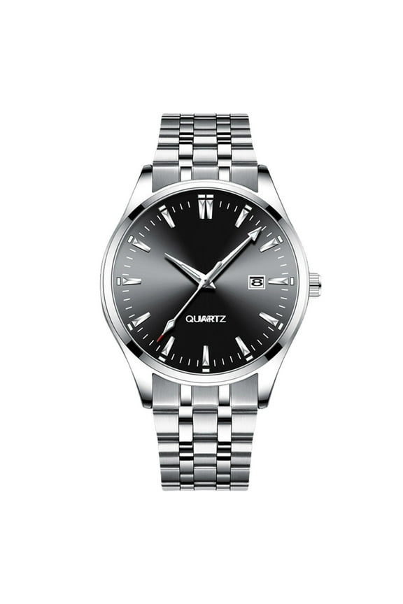 Mens Stainless Steel Analog Watch Mens Wrist Dress Water Proof Watch Quartz Classic Work Business Casual Watch With Roman Numeral