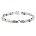 thumbnail image 1 of Mens Stainless Steel Barrel Link Chain bracelet, 1 of 3
