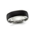 thumbnail image 1 of Gem & Harmony Mens Stainless Steel Black Plated 8mm Band Ring for Men, 1 of 6