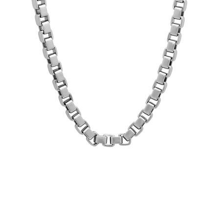 Mens Stainless Steel Box Link Chain Necklace