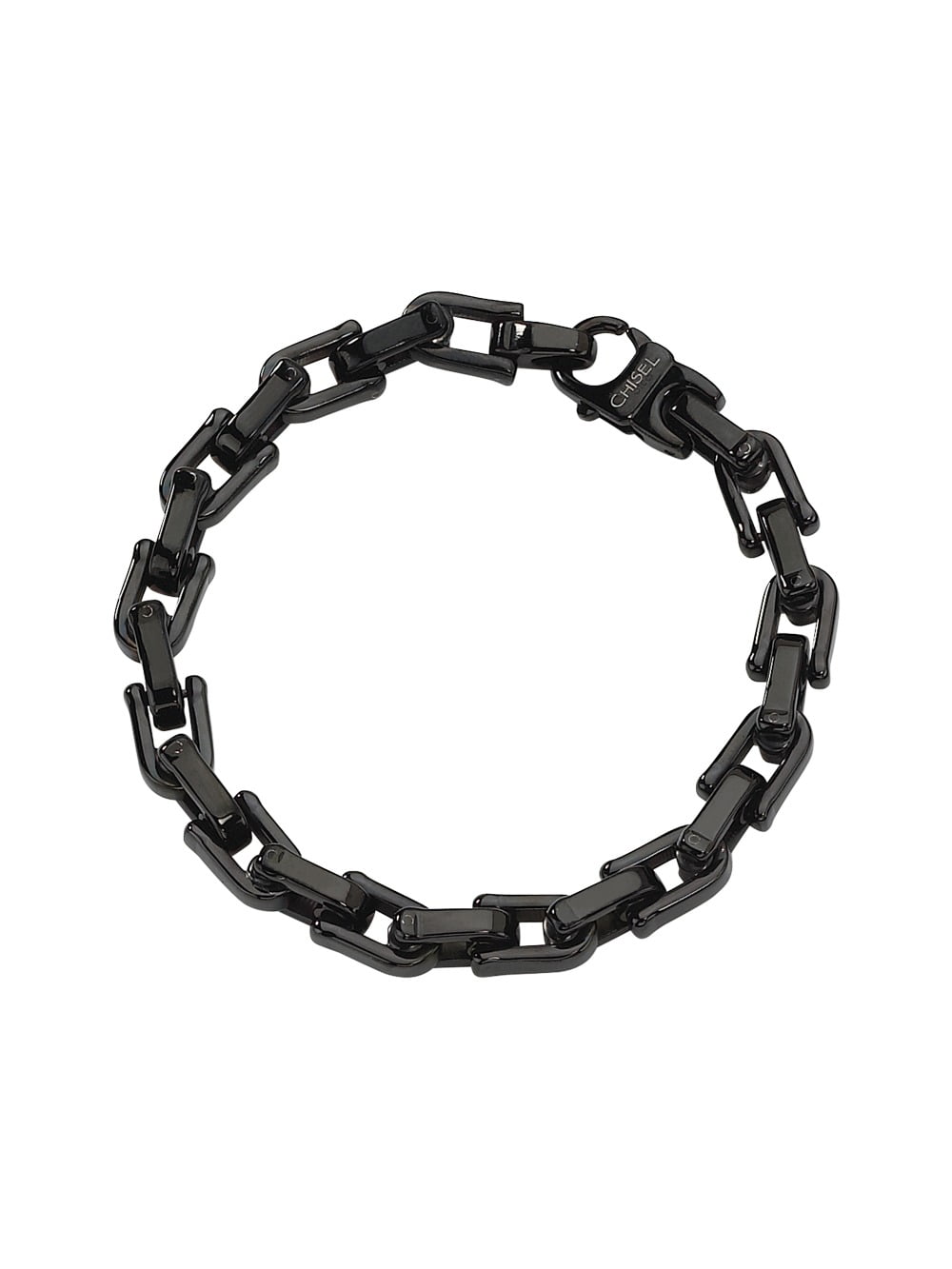 Gem & Harmony Mens Stainless Steel Bracelet in Black Plating 8.5 inch for Men