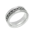 thumbnail image 1 of Mens Stainless Steel Braided Center Wedding Band - Mens ring, 1 of 5