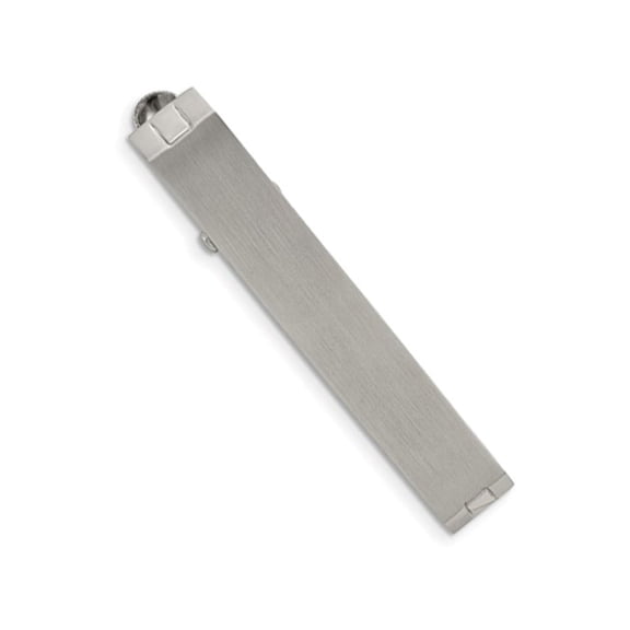 Gem & Harmony Mens Stainless Steel Brushed Tie Bar for Men