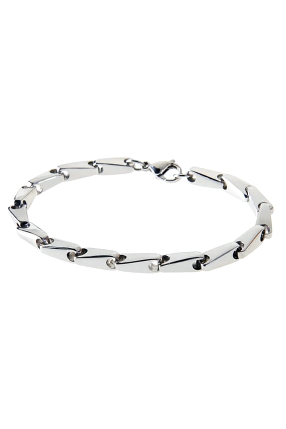 Mens Stainless Steel Bullet Link Chain Bracelet