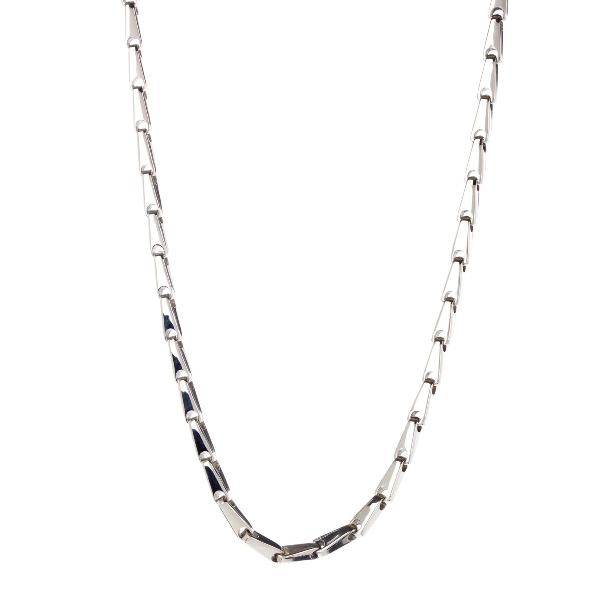 Mens Stainless Steel Bullet Link Chain Necklace