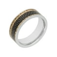 thumbnail image 1 of Mens Stainless Steel & Carbon Fiber Yellow IP Filigree Band - Mens ring, 1 of 4