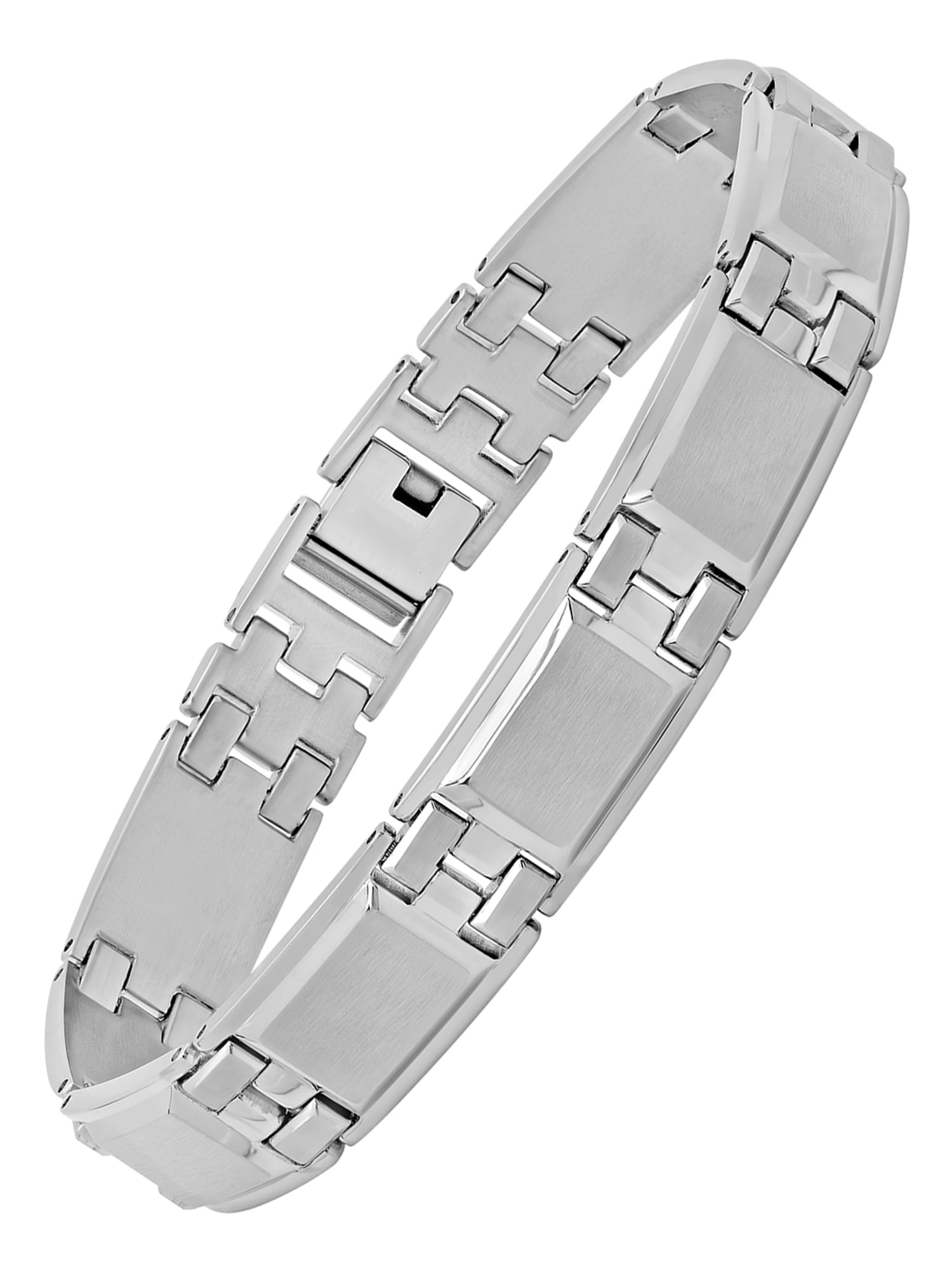PalmBeach Jewelry Men's Diamond Accent Gold-Plated Two-Tone Curb-Link  Bracelet 8.5