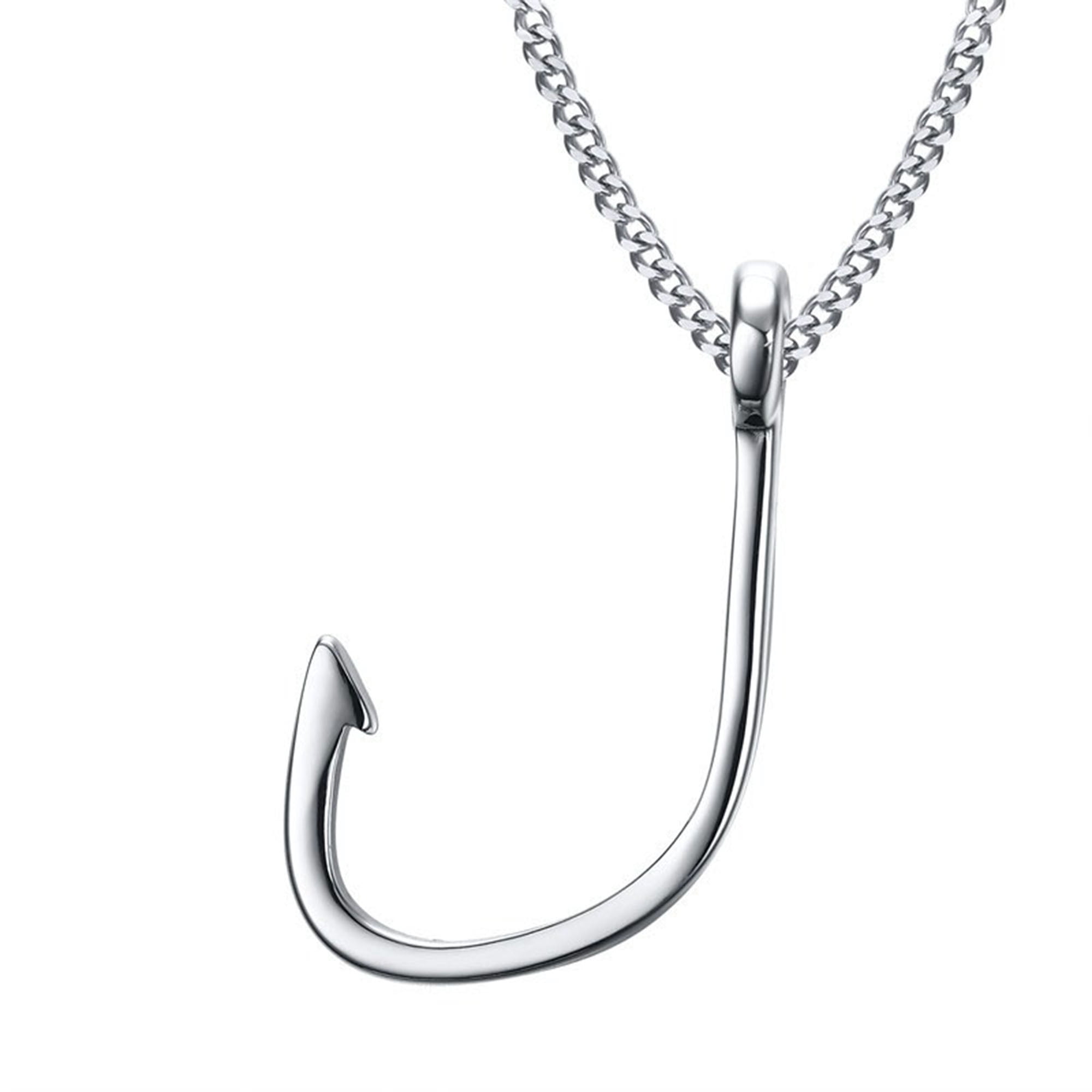 Mens Stainless Steel Hook Pendant