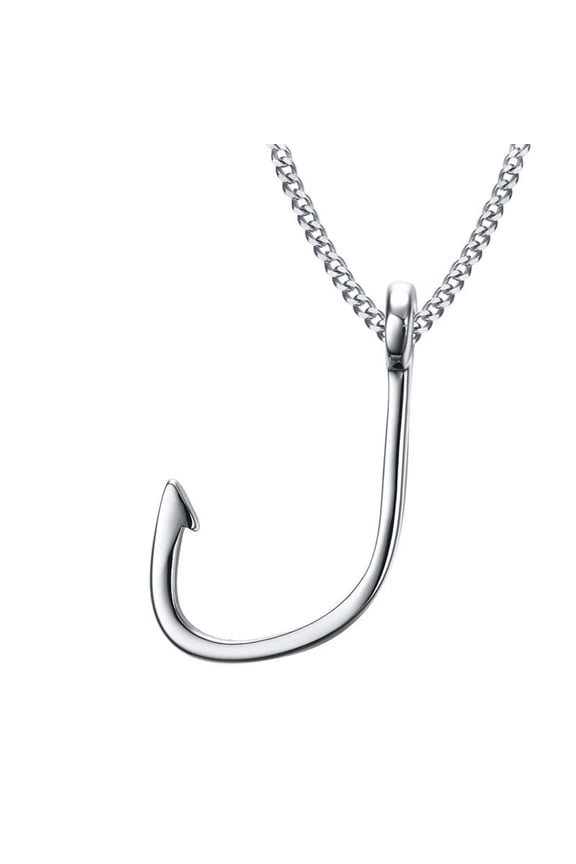 Mens Stainless Steel Hook Pendant
