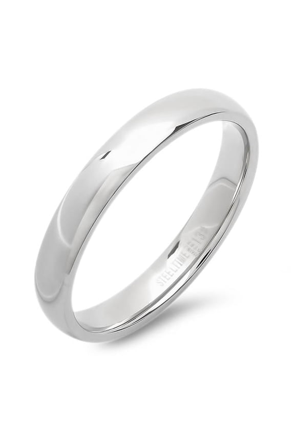 Mens Stainless Steel Plain Band Ring- Size - 7