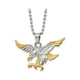 thumbnail image 1 of Gem & Harmony Mens Stainless Steel Polished Eagle Pendant Necklace with Chain for Men, 1 of 3