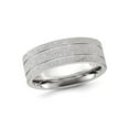 thumbnail image 1 of Gem & Harmony Mens Stainless Steel Polished Laser-cut Grooved Band Ring (8mm) for Men, 1 of 6