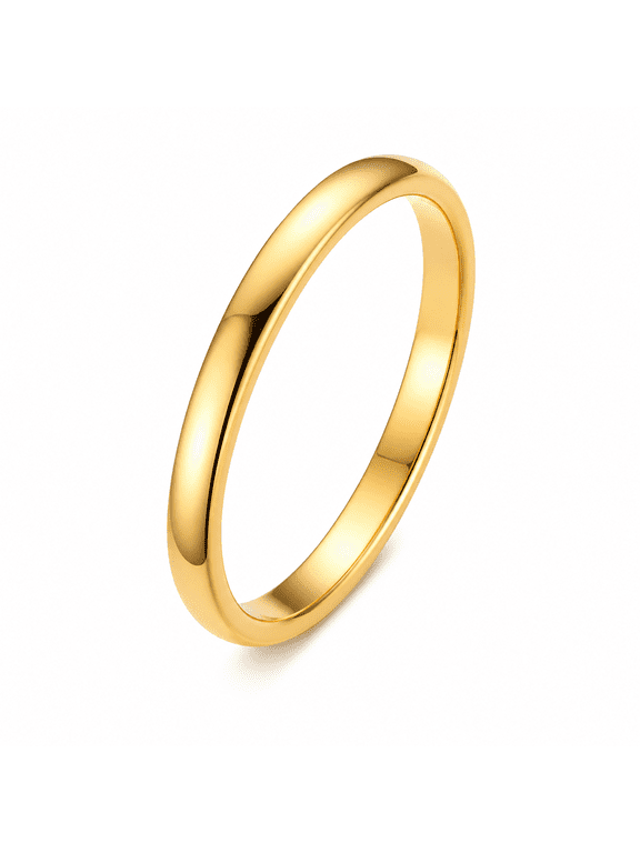 Mens Stainless Steel Ring for Men Women, Plain Smooth Band Design, Gold Tone Silver Tone Options, Wedding Band, Promise Style Gift, 2/4/6/8mm Widths, Sizes 3-14