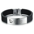 thumbnail image 1 of Mens Stainless Steel Silicone Praying Hands Serenity Prayer John 3 16 Bible Verse Bracelet Rubber Scripture Quote Wristband Christian Jewelry for Boyfriend Husband Son Dad Gift, 1 of 4