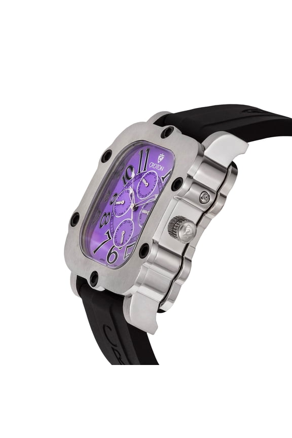Mens Stainless Steel Silvertone Rectangular Watch
