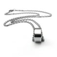 thumbnail image 1 of Mens Stainless Steel Simple Silver Circle Ring Necklace - 20 Inch Chain, 1 of 6