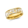 thumbnail image 1 of Mens Stainless Steel Yellow Plated Ceramic Fragments Inlay Band Ring (8mm) for Men, 1 of 6
