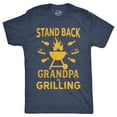 thumbnail image 1 of Mens Stand Back Grandpa Is Grilling T shirt Funny Fathers Day BBQ Tee for Guys Graphic Tees, 1 of 7