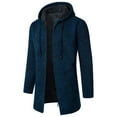 thumbnail image 1 of Mens Stand Collar Full Zip Cardigan Sweater Lightweight Slim Warm Open Front Vintage Solid Color Cardigans Hooded Sweaters Jacket Outwear, 1 of 6
