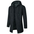 thumbnail image 1 of Mens Stand Collar Full Zip Cardigan Sweater Lightweight Slim Warm Open Front Vintage Solid Color Cardigans Hooded Sweaters Jacket Outwear, 1 of 2