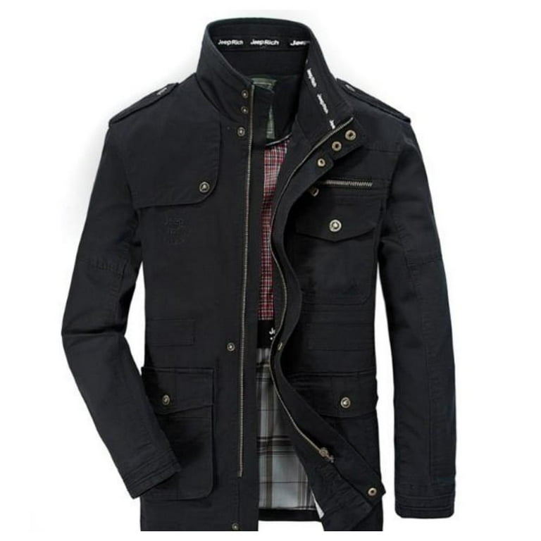 Mens khaki military 2025 style jacket