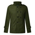 thumbnail image 1 of Mens Stand Collar Outwear Soft Winter Jacket Windbreaker Warm Trench Overcoat Windproof Wool Long Jacket Top Coat, 1 of 8
