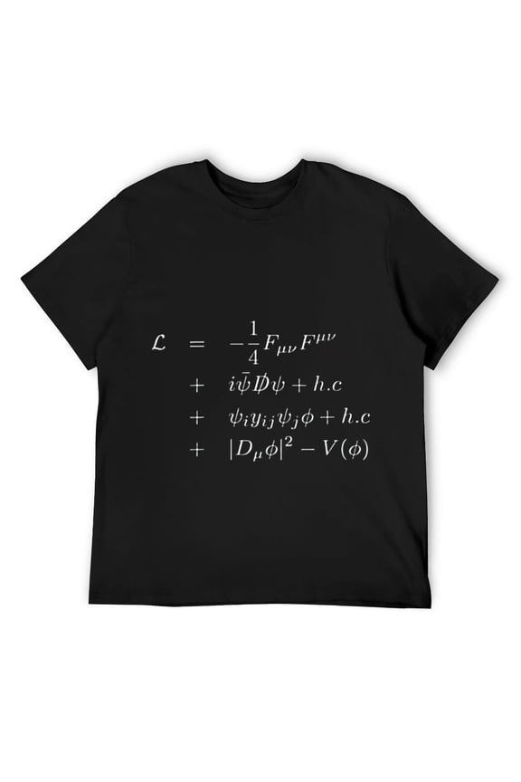 Mens Standard Model Lagrangian Of Particle Physics Higgs Boson Round Neck T-Shirt Black