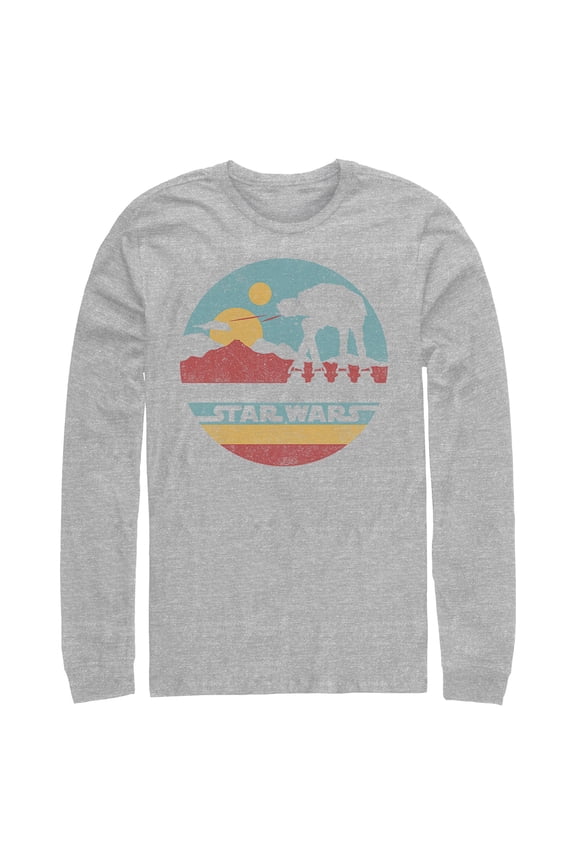 Mens Star Wars AT-AT Retro Circle Long Sleeve Shirt