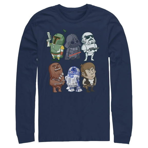 Mens Star Wars Cartoon Crew Long Sleeve Shirt
