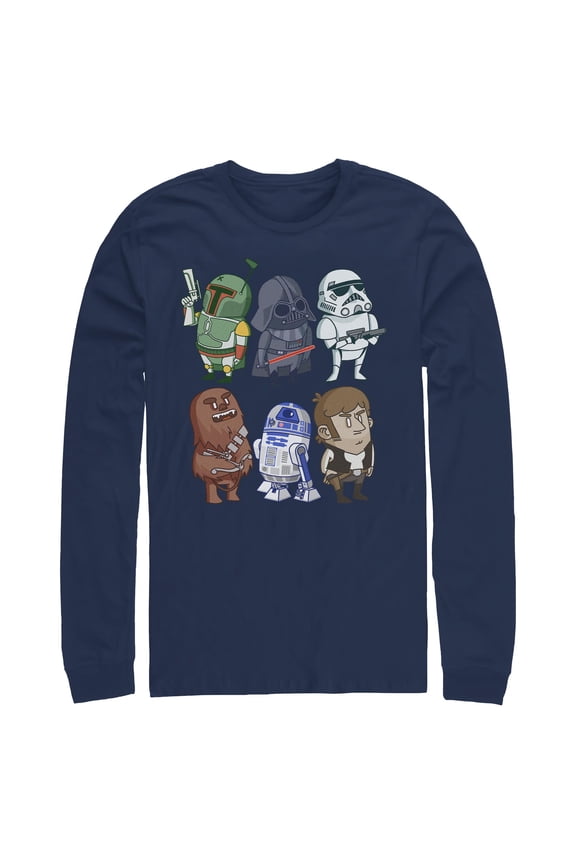 Mens Star Wars Cartoon Crew Long Sleeve Shirt