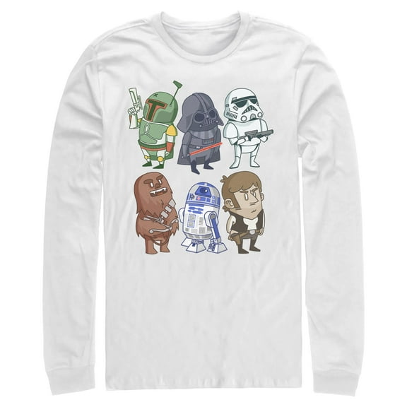 Mens Star Wars Cartoon Crew Long Sleeve Shirt