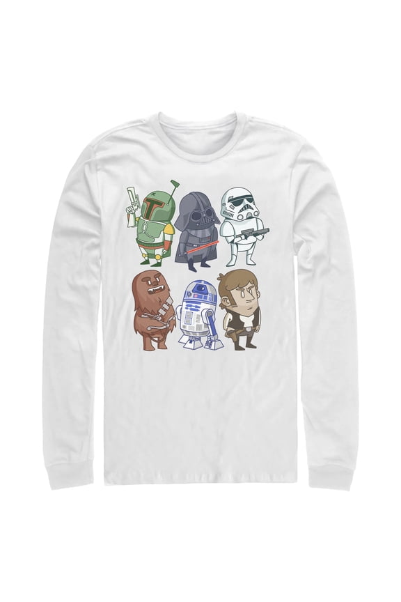 Mens Star Wars Cartoon Crew Long Sleeve Shirt